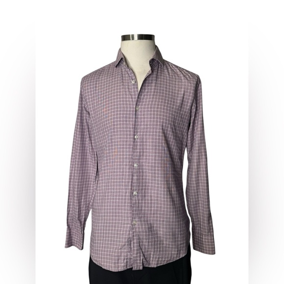 Hugo Boss Men's Slim Fit Plaid Long Sleeve Dress Shirt - Picture 9 of 10